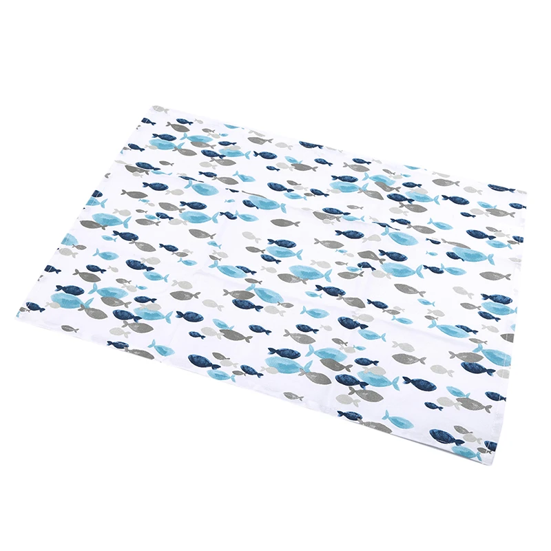 Кухонные полотенца обеденный стол салфетки светильник синяя рыба