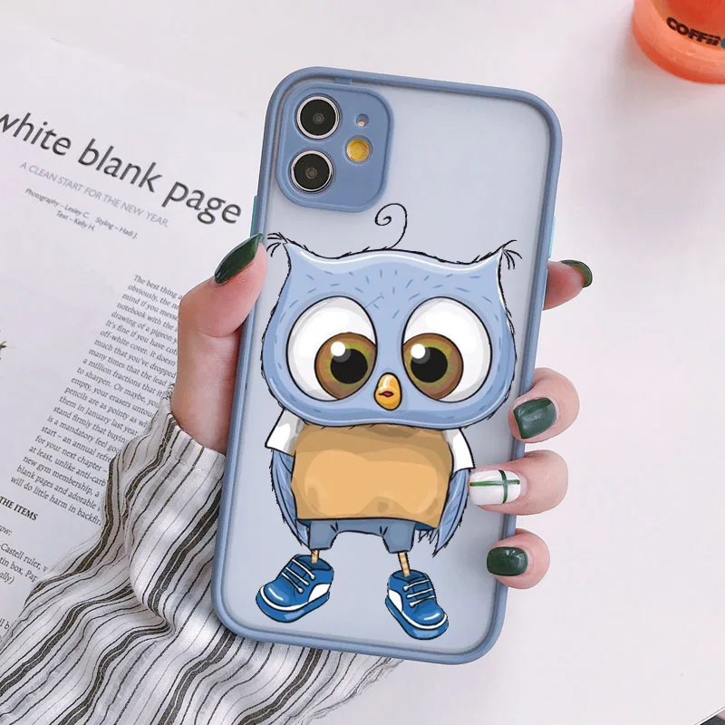 Cartoon Girl Gifts Cute Owl lovers Phone Case For Iphone X XS Max XR SE 2020 14 11 12 13 Pro Max 6s 8 7 Plus Matte Back Cover