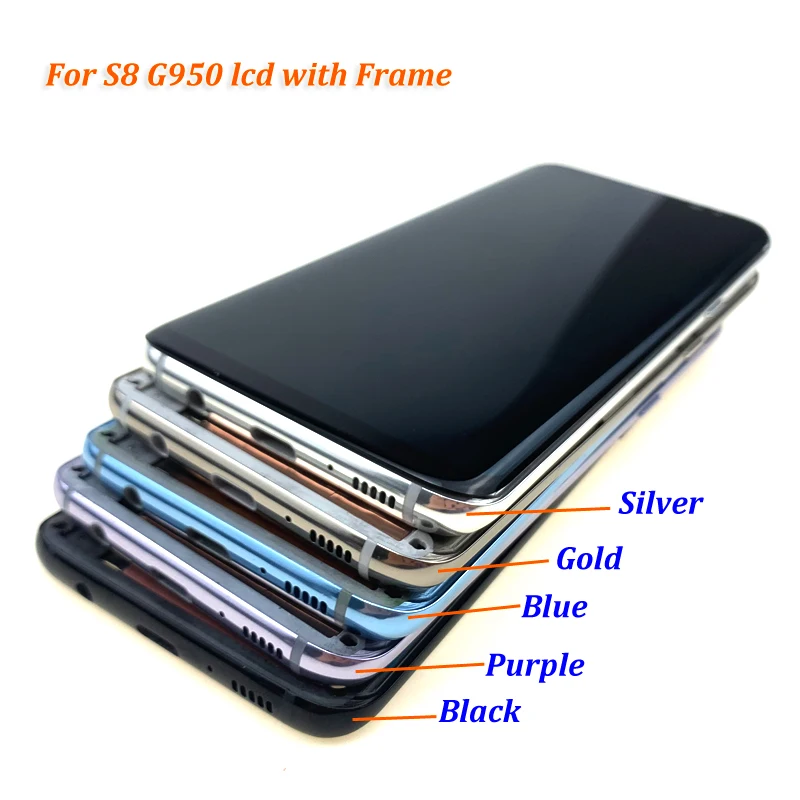 Для SAMSUNG Galaxy S8 G950 G950F ЖК-дисплей сенсорный экран дигитайзер Замена для SAMSUNG S8 Plus G955 G955F ЖК-дисплей с рамкой