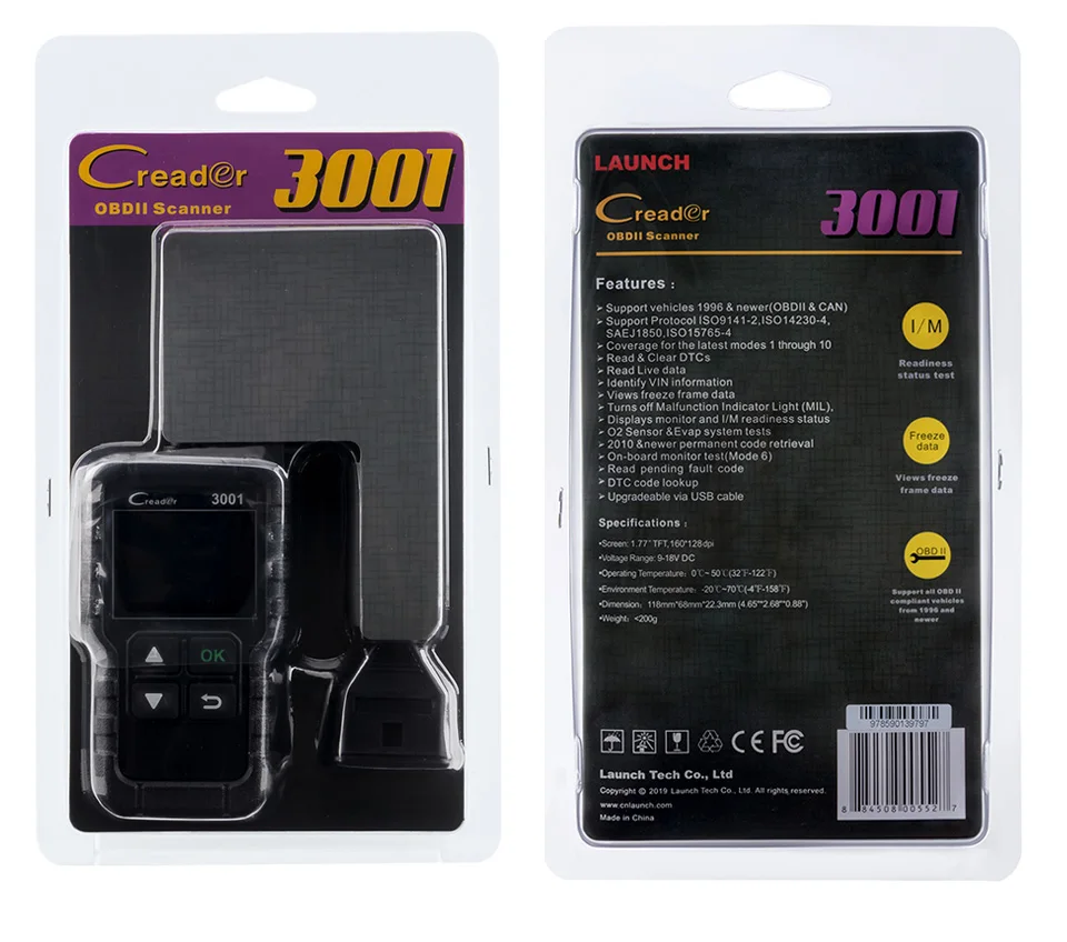 Launch CR3001 obd2 считыватель кодов сканер X431 CR3001 полная функция obdii диагностический выключить светильник двигателя cr319 elm327 ad310