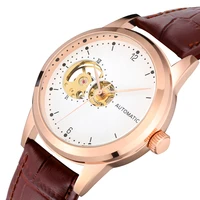 mechanical watch women gold automatic movement luxury female wristwatch genuine leather band pink cohome dropship reloj de lujo