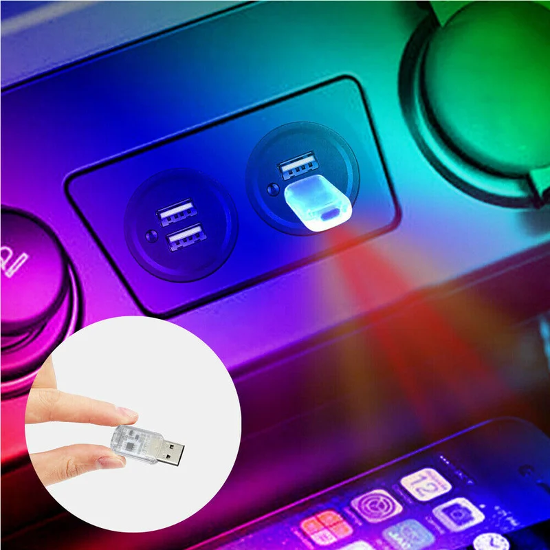 

Car Mini USB LED Mood Light Touch Key Neon Atmosphere Lamp Ambient Interior Decoration Bulb Accessories