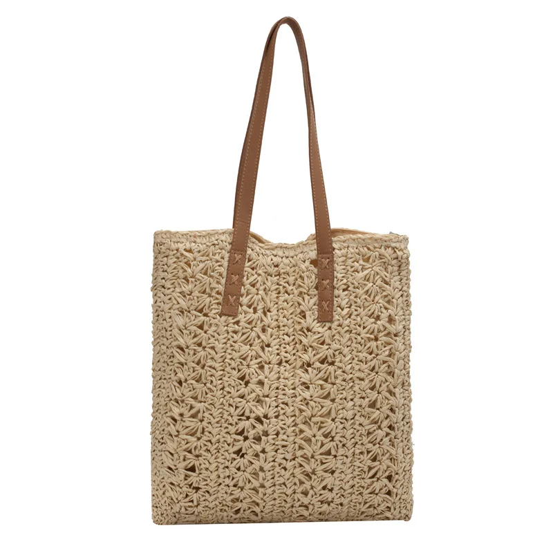 

2021 New Summer Product Weaving Fashion Travel Simple Generous Fresh Art Sense Straw Women Tote One-Shoulder Portable Armpit Bag