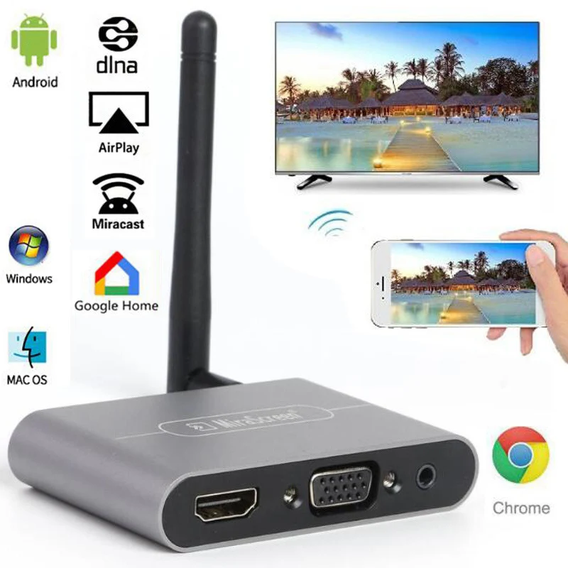 Mirascreen wireless VGA Mirror Box wifi displayer Tv Stick Miracast Airplay HDMI-compatible Media Stream For Android Phone To TV