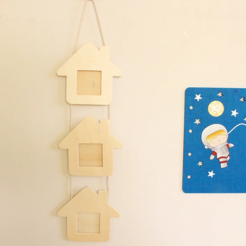 DIY маленький дом сердце пятиконечная звезда форма фоторамка деревянные рамки