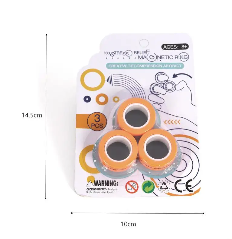 

2021 Magnetic Rings Fidget Unzip Toy Magic Ring Props Tools Children Magnetic Ring Finger Spinner Ring Adult Toys For boyfriend