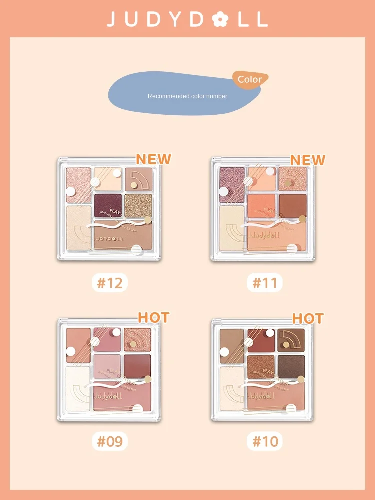 

CY JudydoLL Jigsaw Puzzle Eye Shadow Plate Makeup Blush Highlight Repair Red Brown Matte Shimmer