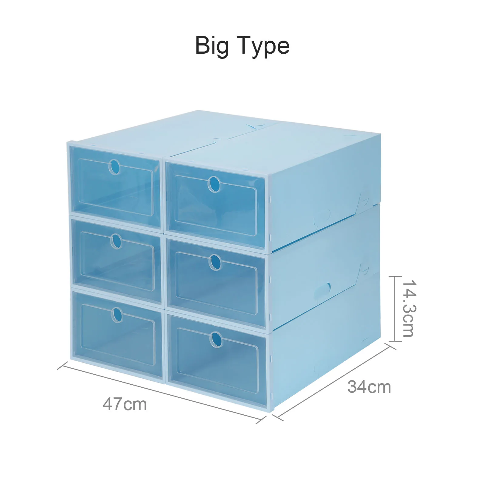 

CellDeal 3/6pcs Transparent Shoe Box Thickened Dustproof Shoes Organizer Storage Box Combination Foldable Shoe Cabinet closet