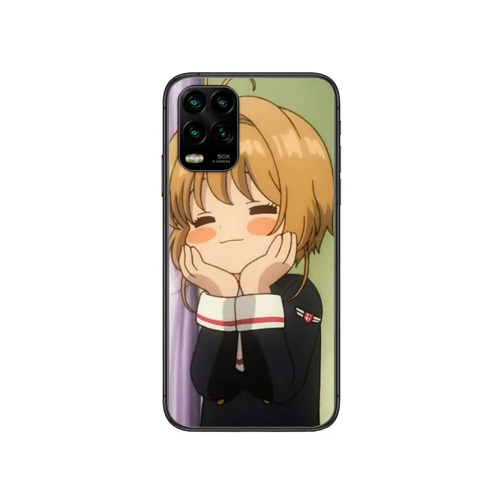 

Girl Sakura cartoon Phone Case For XiaoMi Redmi Note 10 9S 8 7 6 5 A Pro T Y1 Anime Black Cover Silicone Back Pre