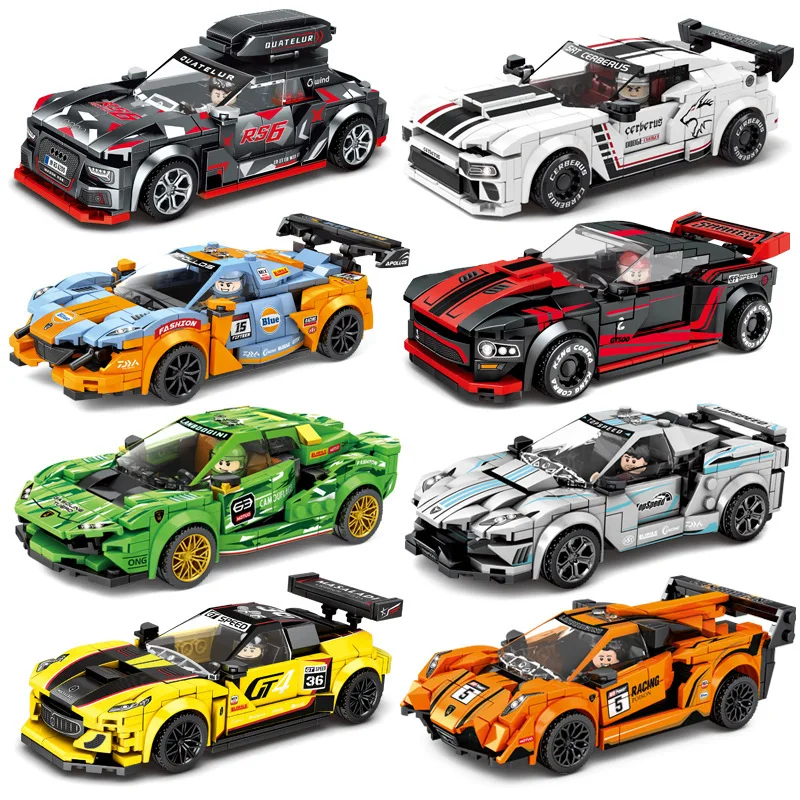 

Children's car compatible racing assembled building blocks sports car battlestar galactica building blocks for girls