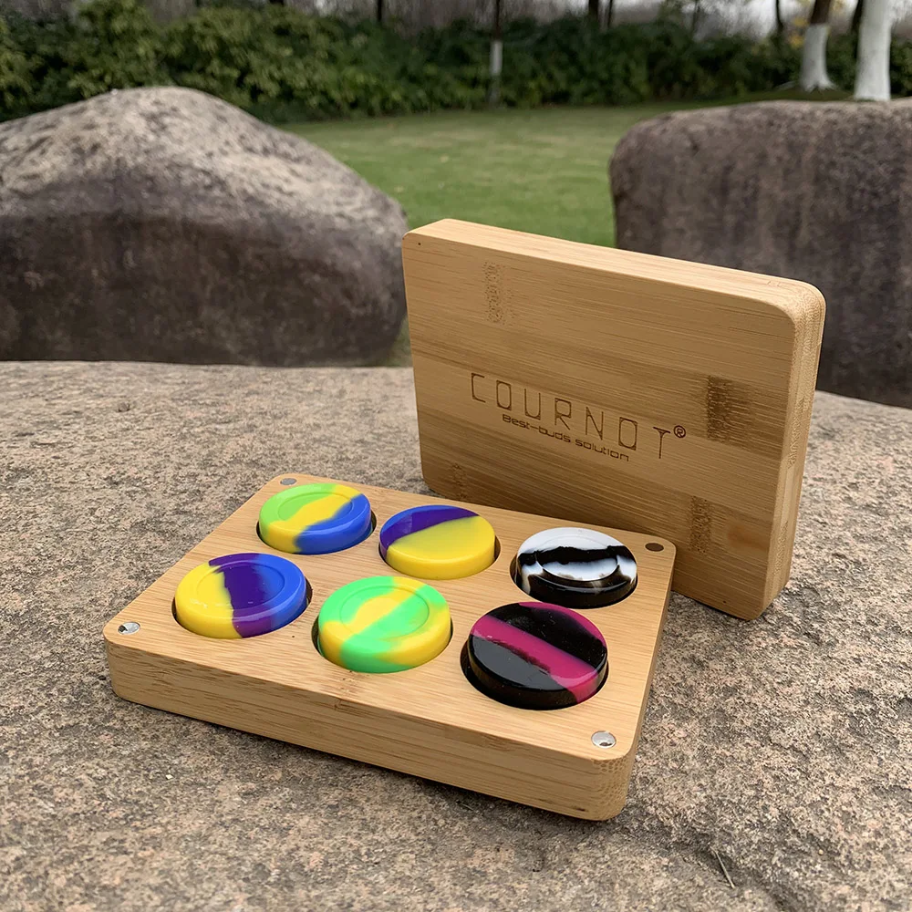 HORNET много отсеков бамбуковый силиконовый набор для хранения 6 шт. 8 мл воск