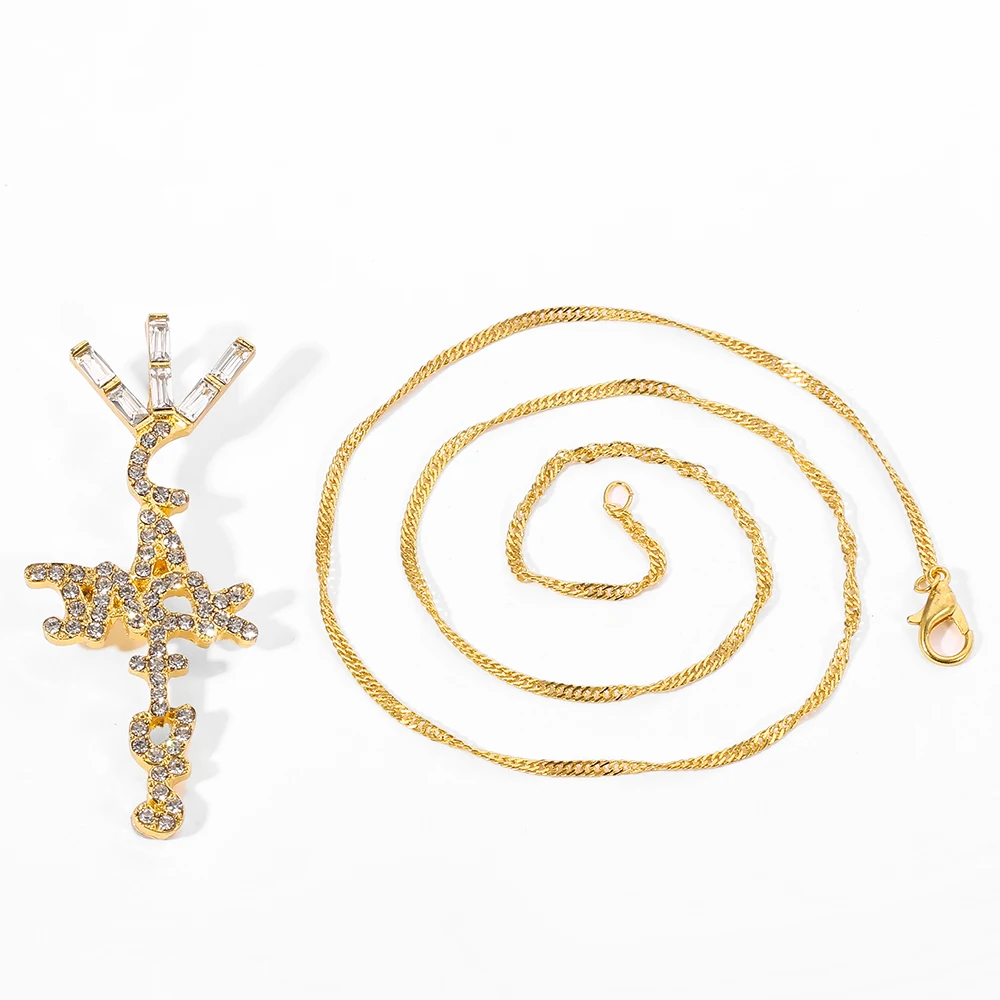 Кулон в форме кактуса с фианитом стиле хип-хоп