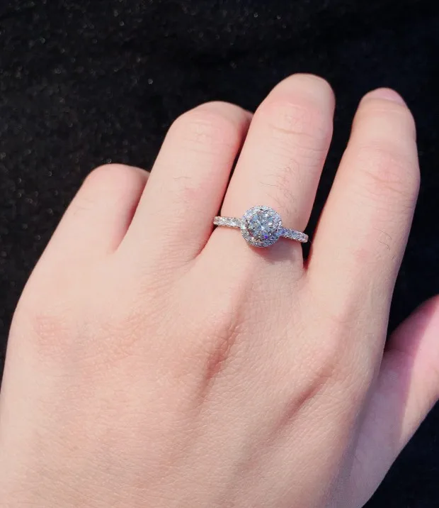 Кольцо с натуральным бриллиантом 18K золото чистое красивое кольцо драгоценными