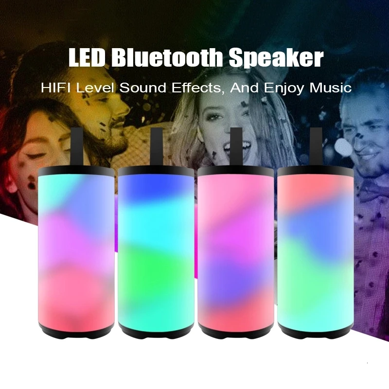 Haloooo Led динамик портативный bluetooth 10 Вт напольная Колонка спортивный музыкальный