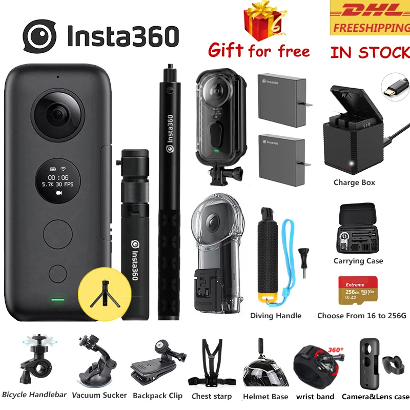 Insta360 ONE X 18MP Спортивная экшн-камера с поддержкой Wi-Fi для IPhone Android 5,7 K фото невидимая селфи-палка время пули