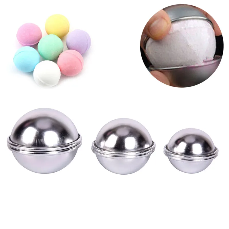

6pcs/3 set Bath Bombs Aluminum Hemisphere Pan Half Ball Sphere Bath Bomb Cake Pan Tin Baking Mold Pastry Mould