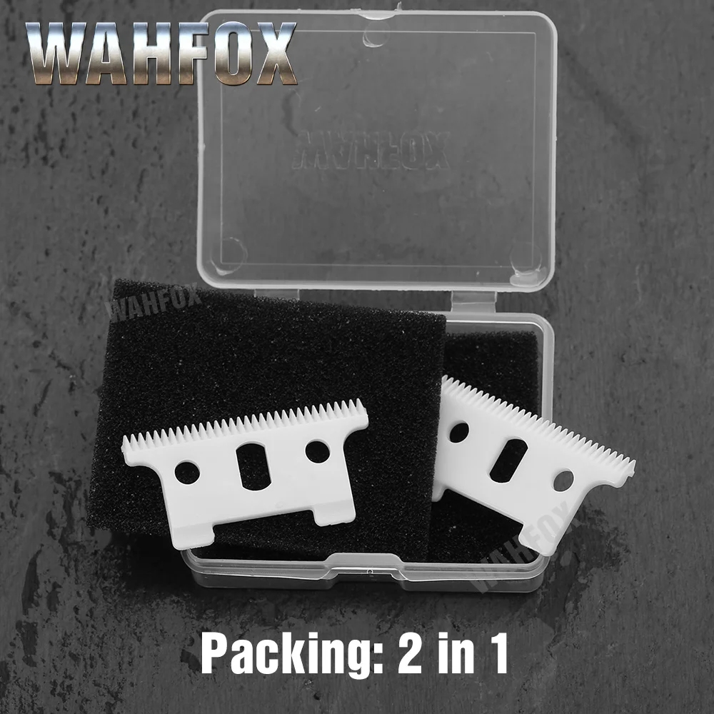 WAHFOX 100PCS/50SET Replacement Ceramic Blades For Andis Gtx GTO T-Outliner Trimmer Blade 32 Teeth With Box enlarge