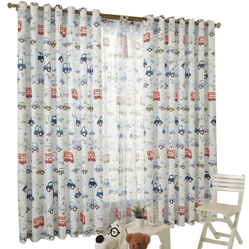 

Children's room shade curtain cloth cartoon Curtains for Living Room Bedroom bedroom boy floating window personality car