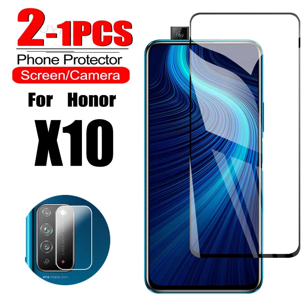 

1-2Pcs Tempered Glass Screen Protector For Huawei Honor X10 Screen Explosion-Proof Safety Glass Camera Lens Film For Honor X10
