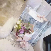 1pc pvc transparent flower packing portable florist decoration transparent gift bag