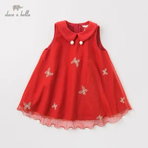 DBJ11709-2 dave bellaзимний жилет с бабочками для маленьких девочек детское модное праздничное платье детская одежда в стиле лолита