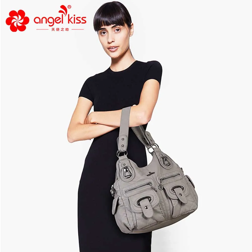Angel Kiss модная новая стильная кожаная сумка из искусственной кожи Большая
