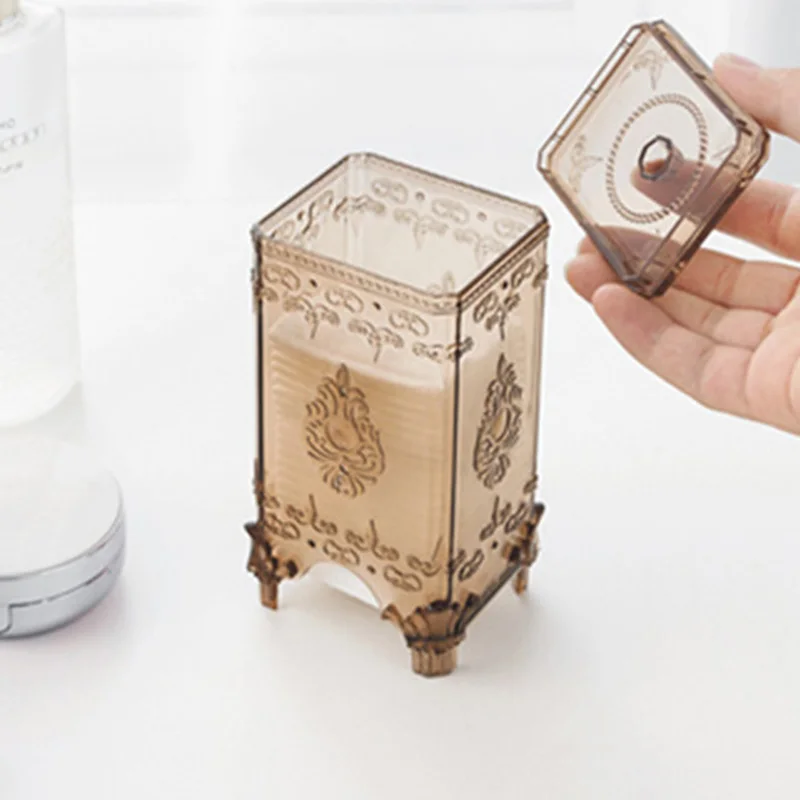 1 шт. Настольный ящик для хранения ватных дисков прозрачная коробочка из пластика