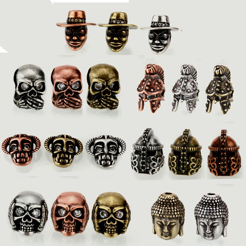 Бусины в виде маски черепа циркониевые медные космические бусины стиле ретро для