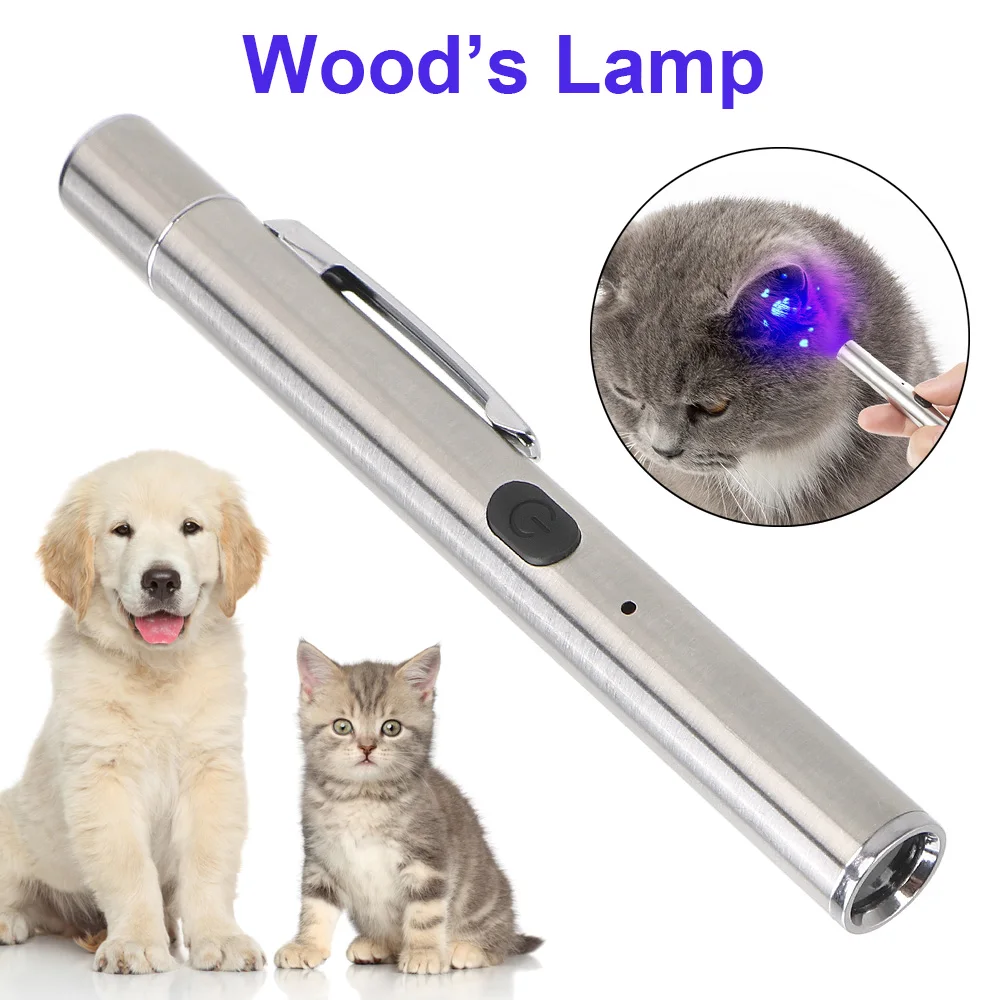 

Pet Fungus Detection Skin Ultraviolet Light 365 UV Black Mirror UV Flashlight Waterproof Wood's Lamp Cat Moss Tinea Light