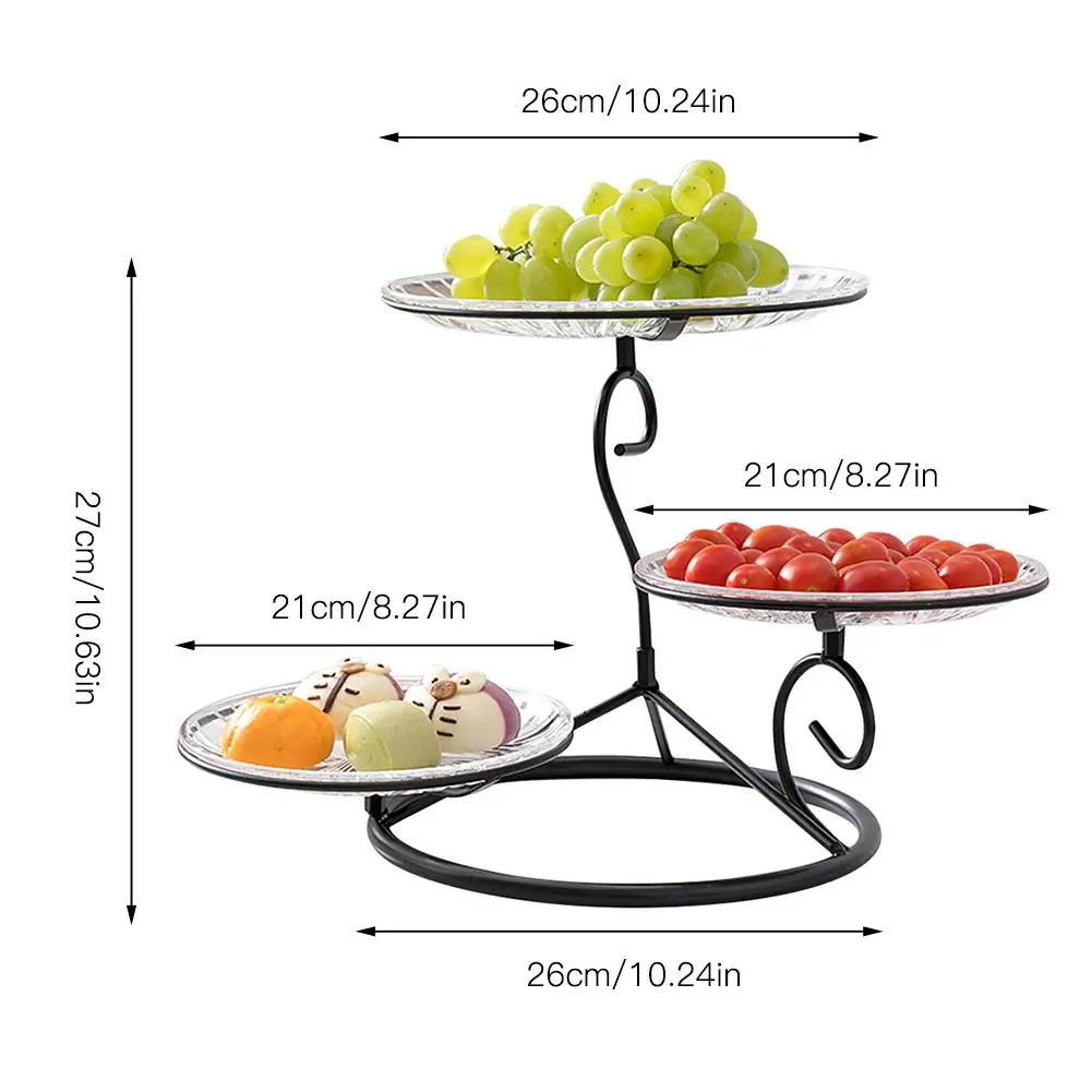 

Three-layer Fruit Plate Innovative Modern Candy Dish Display Stand Living Room Party Wedding Decor Supplies 3-Layer Tray Racks
