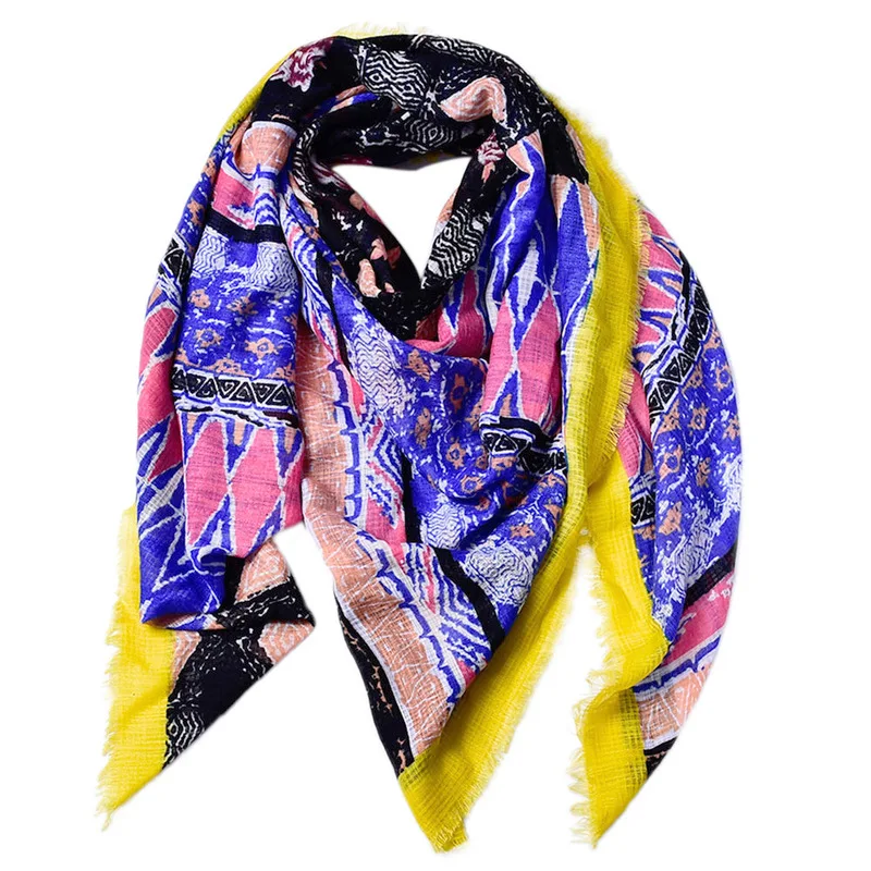 Соединенные Штаты Национальный хлопок и лен Windy большой площади богемный шарф