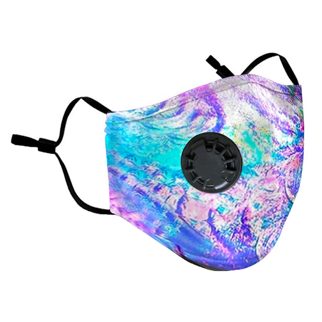 

Unisex Reusable Mouth Face Masks PM2.5 Tie dye Printed dustproof Male & Female Outdoor Carbon Filter Protection Masks Mascarilla