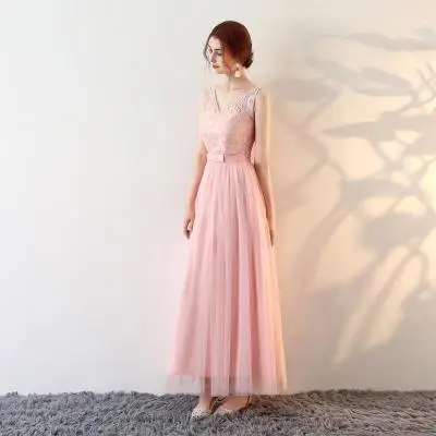 Длинные розовые платья для подружки невесты выпускное свадебное вечернее платье