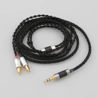 audiocrast 16 core 7n occ black braided earphone cable for shure srh1540 srh1840 srh1440 headphone