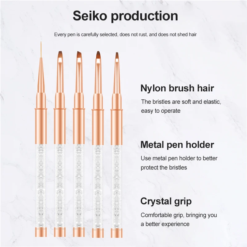 Гальванизированный стержень из розового золота с алмазной ручкой для ногтей