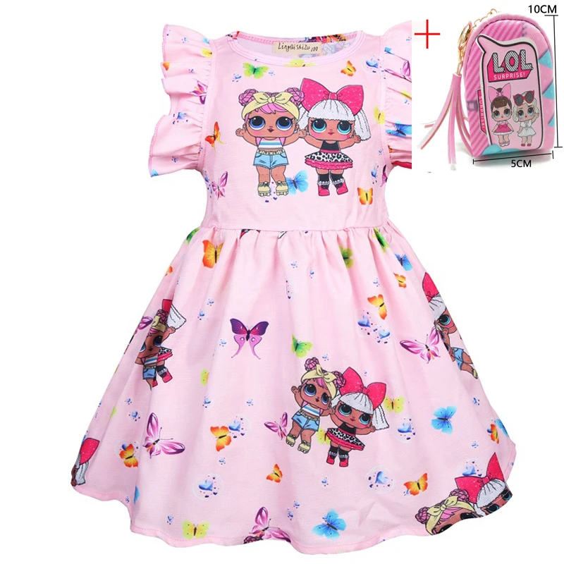 Kids Girls LoI Princess Dress Cute Elegant Children Clothes Winter Sleeveless Dolls Print Pleated Vestidos Costume |