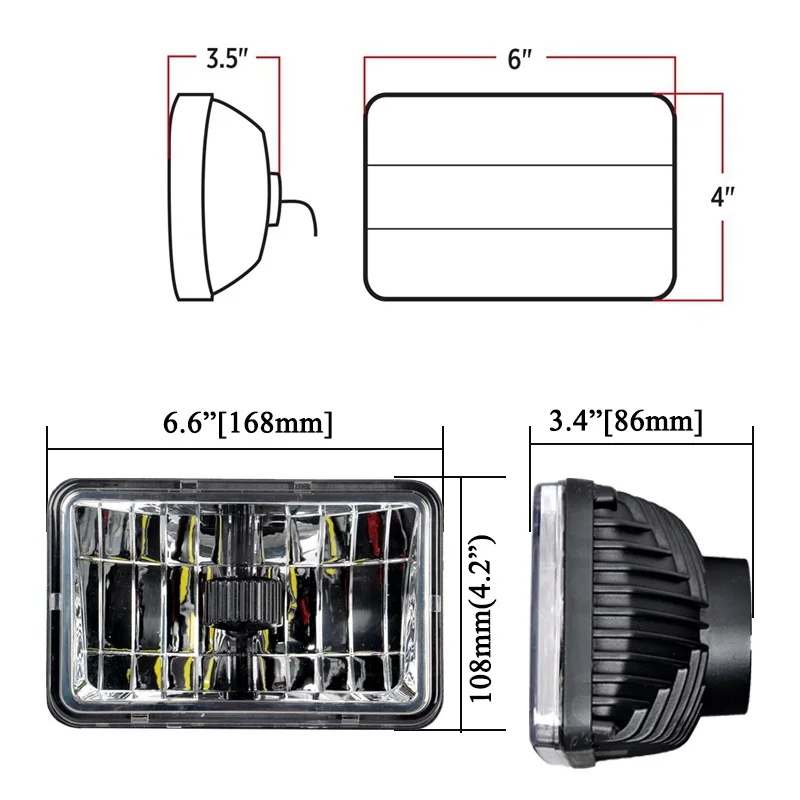 Светодиодсветильник фара дальнего/ближнего света CREK 4X6 лампа 5 дюймов 12 в 24 В H4 для