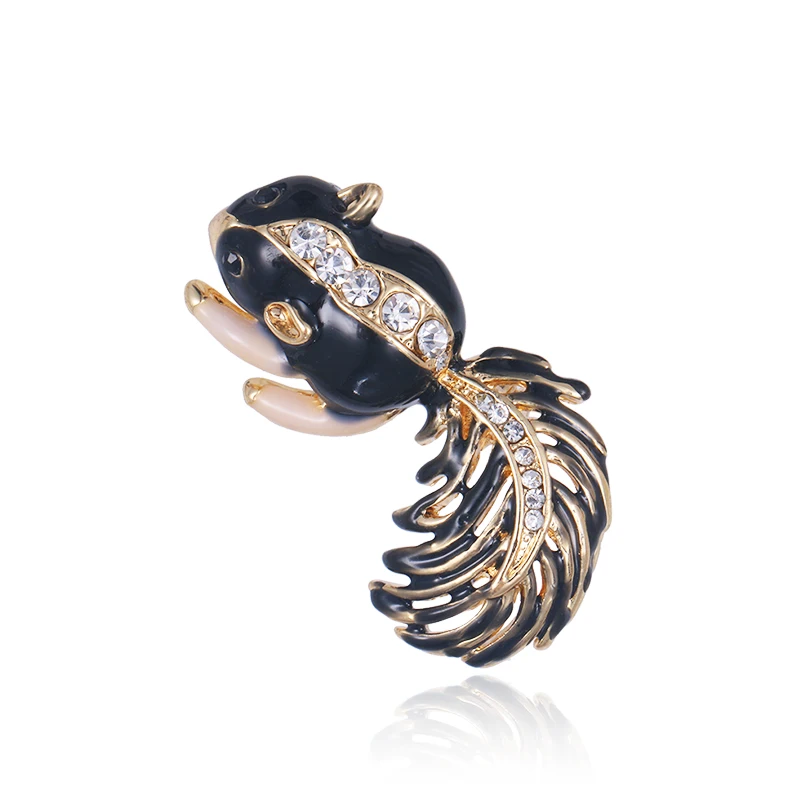 Baiduqiandu Бренд Новое поступление золотой цвет черный эмалированный белка Bijoux Ювелирные изделия животных Броши для женщин