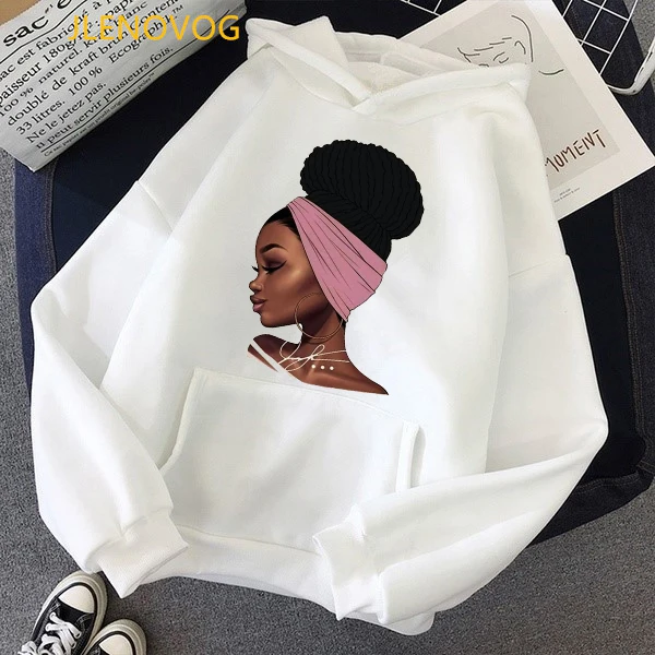 

Pretty african black girl print sweatshirt women winter oversized hoodies femme melanin poppin sudadera mujer streetwear