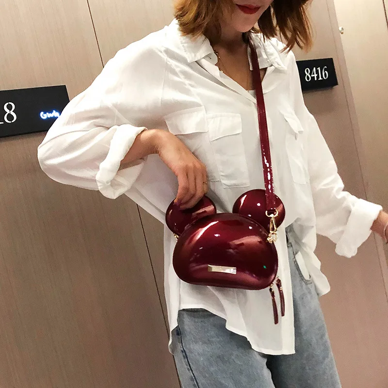 Disney принцессы 2019 Минни женская сумка из ПУ плечевой ремень Диагональная Сумка