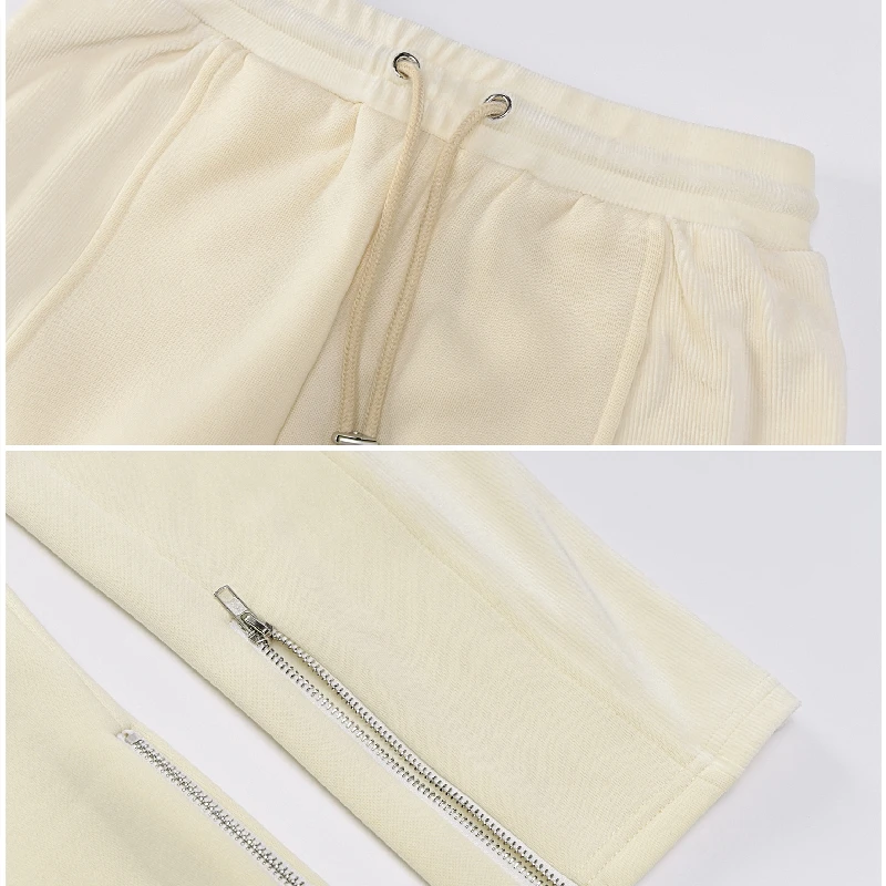 

BOOFEENAA Corduroy Patchwork Sweat Suits Women Two Piece Outfits Cropped Hoodie and Pants Streetwear Fashion Tracksuits C15-HF80