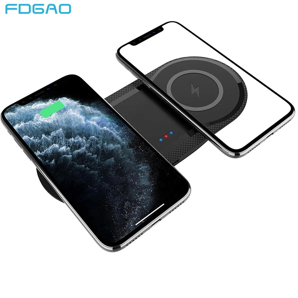

Беспроводное зарядное устройство FDGAO, 30 Вт, 2 в 1, 15 Вт, двойная зарядная станция Qi для iPhone 12, 11, XS, XR, X, 8, Airpods Pro, Samsung S21, S20