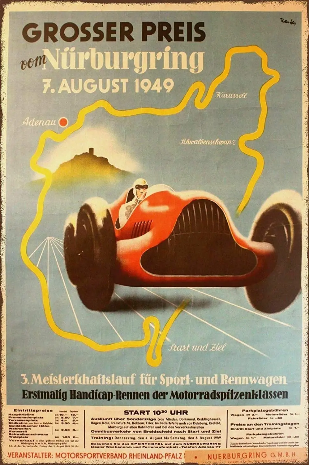 

Nurburgring Decor Signs 12x8 Inch Metal Tin Sign
