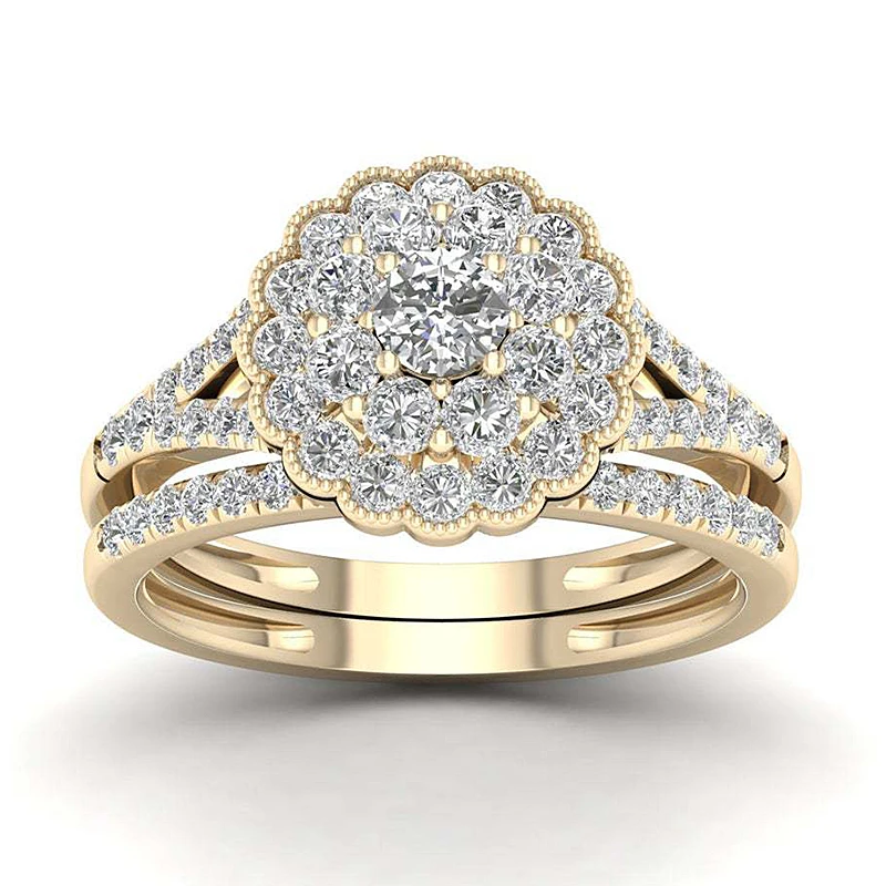 Обручальные кольца с цирконием в виде снежного цветка для женщин ювелирное