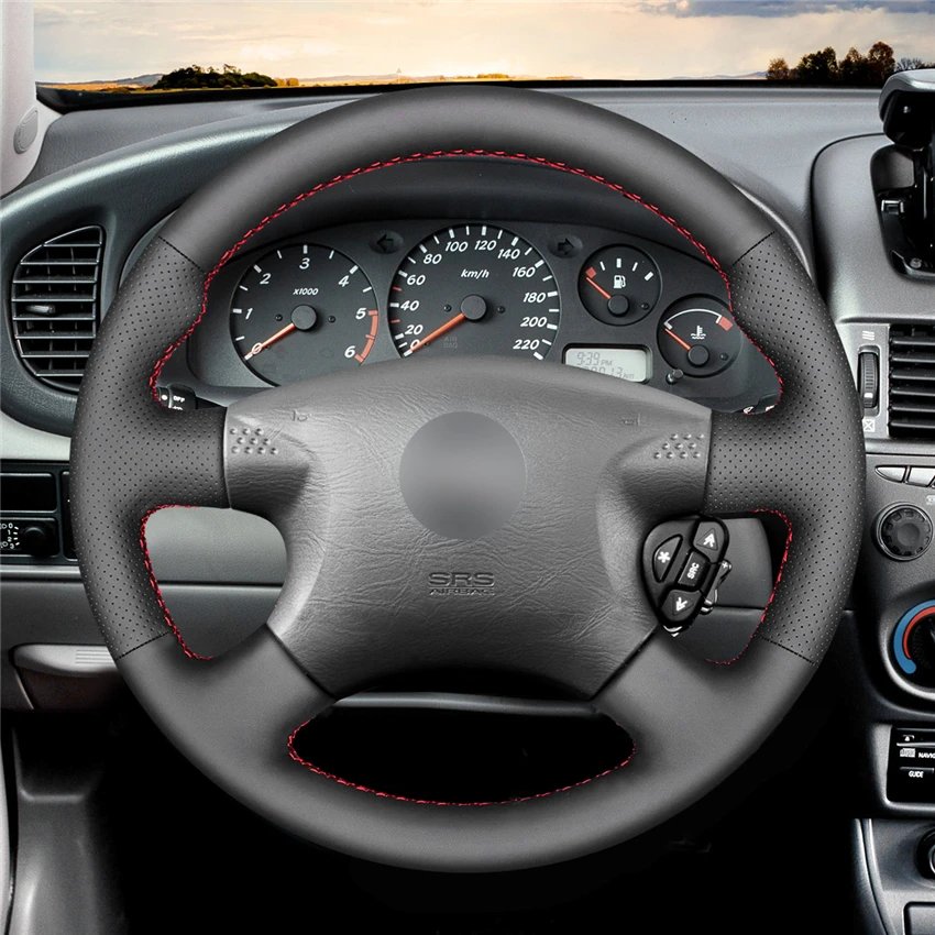 MEWANT черный кожаный чехол рулевого колеса автомобиля для Nissan Almera(N16) X-Trail(T30) Terrano 2
