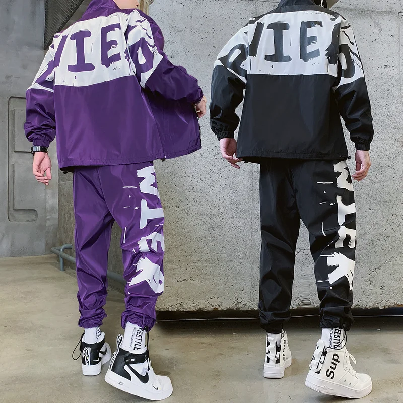 Осенний комплект с курткой мужской из двух предметов спортивный костюм хип-хоп