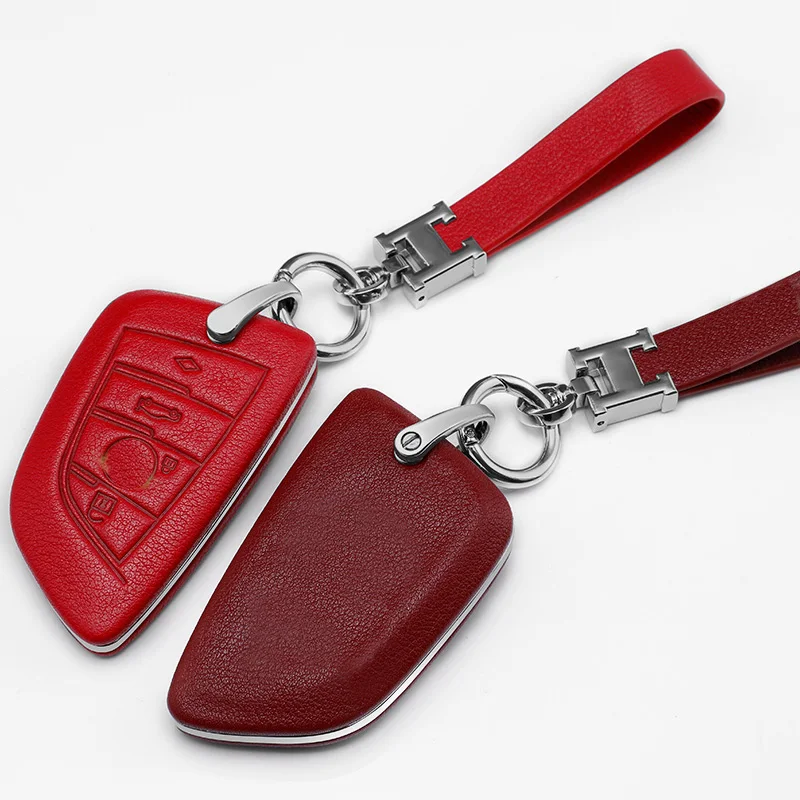 Кожаный чехол для автомобильных ключей оболочка Fob сумка BMW 5 series1 2 3 7 F30 F20 X1 X3 X5 X6 X7