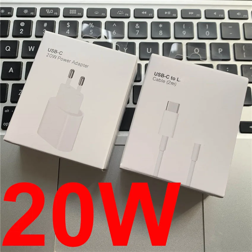 

Original 20W Fast Charger For iPhone 12 Pro Max Mini USB-C 2M C2L charger USB C Power Adapter Type C QC4.0 for Apple Cable 11 XS