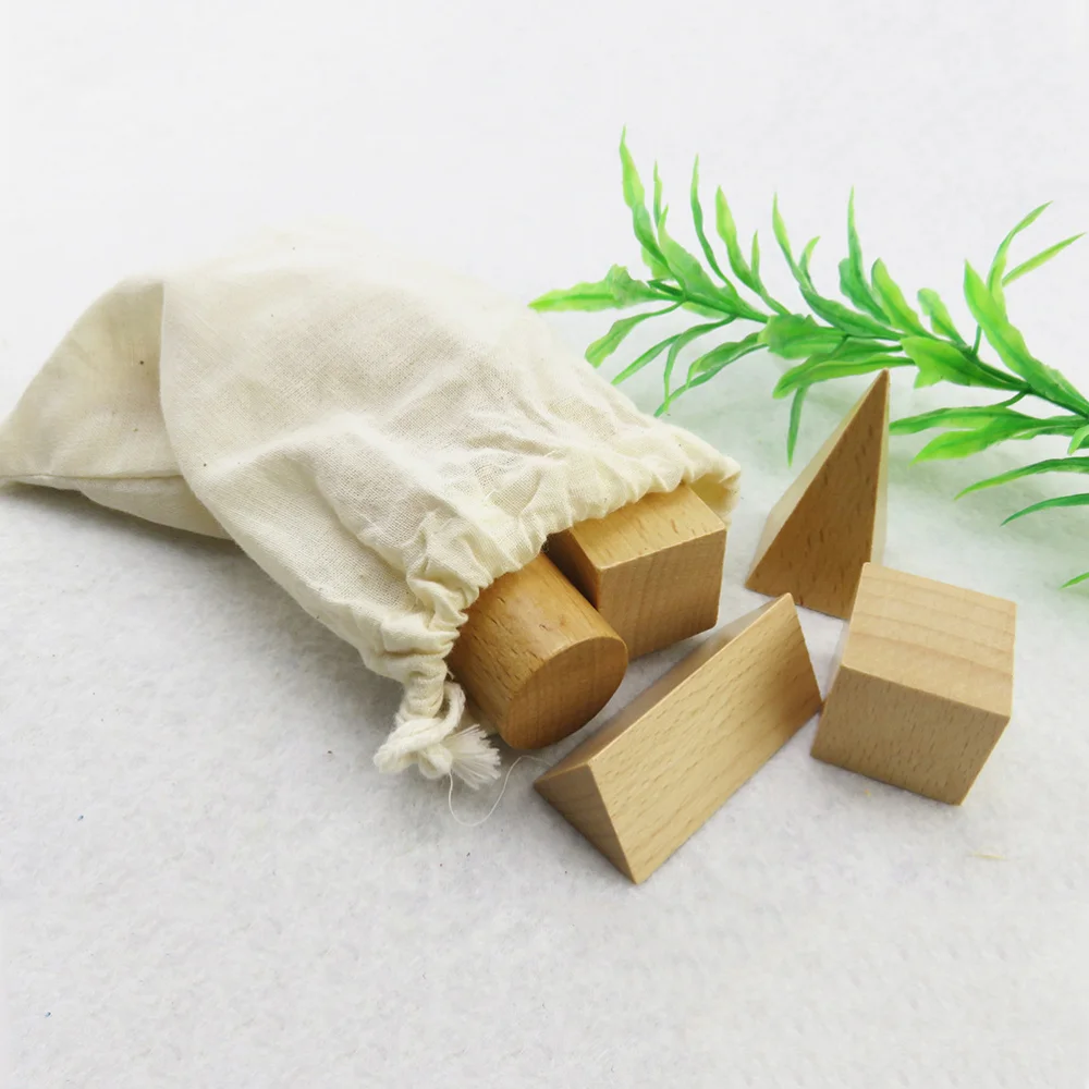 

Wooden Building Block Funny Early Educational Geometric Building Block Plaything for Kid (Khaki)