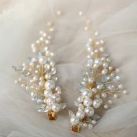 delicate pearls hair clips bridal pins crystal women headpiece handmade wedding hair jewelry accessories